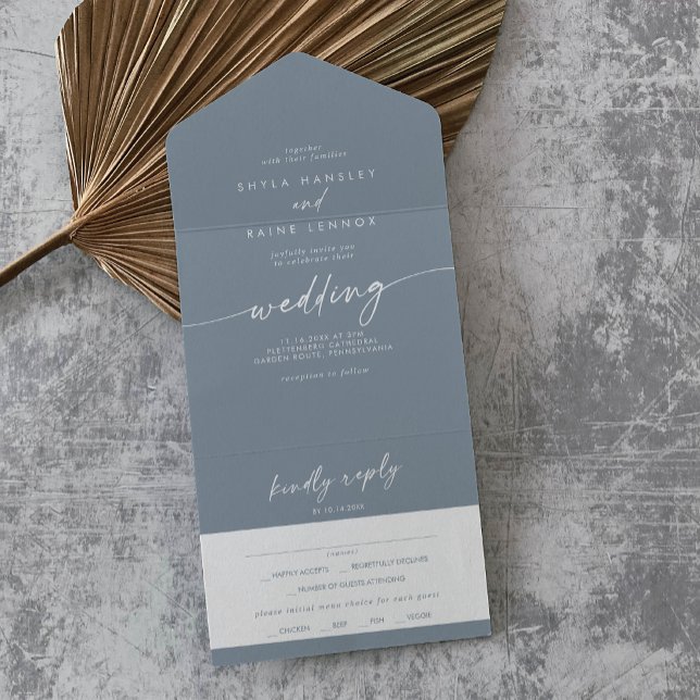 Boho Chic Dusty Blue Meal Choice OSA Bröllop (Skapare uppladdad)
