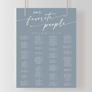 Boho Chic Dusty Blue Printable Sittschema Poster