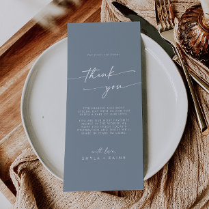 Boho Chic Dusty Blue Tack Place Card Meny
