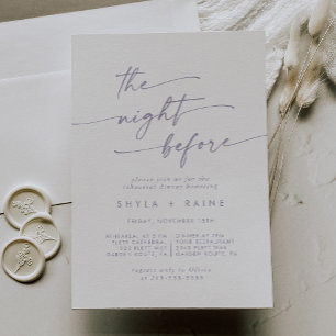 Boho Chic Dusty Lila Rehearsal Dinner Inbjudan
