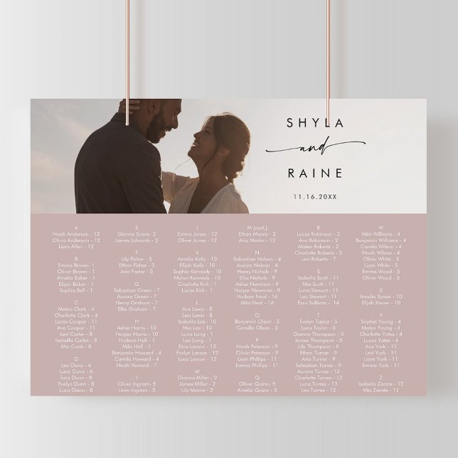 Boho Chic Dusty Ro Rosa Bild Sittdiagram Poster (Skapare uppladdad)