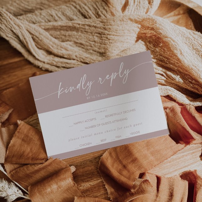 Boho Chic Dusty Ro Rosa Menu Choice OSA kort (Skapare uppladdad)