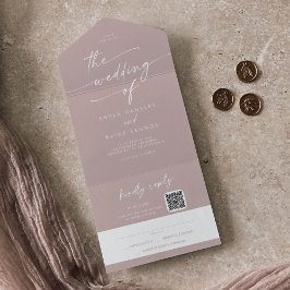 Boho Chic Dusty Ro Rosa QR-kodpost i Bröllop