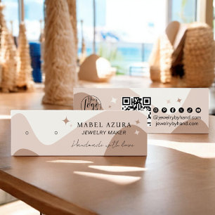 Boho chic Earth tone Jewelry maker Qr logotyp earr Litet Visitkort
