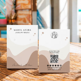 Boho chic Earth tone Jewelry maker Qr logotyp earr Visitkort