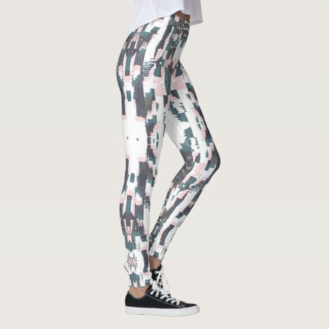 Boho Chic Eclectic Abstrakt Butterfly Ikat Leggings (Höger)