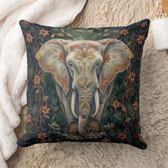 Boho Chic Elefant Bohemsk Hemdekor Kudde (Filt)