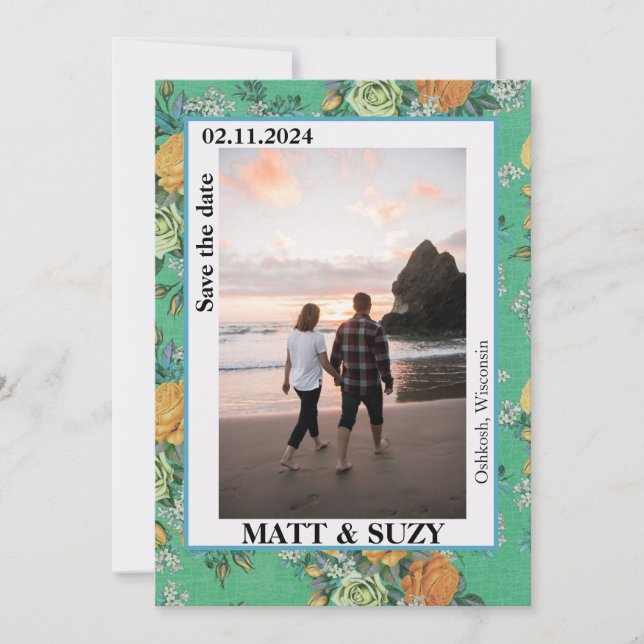 Boho Chic Eleganta Botaniska Blommor Inbjudningar (Framsida)