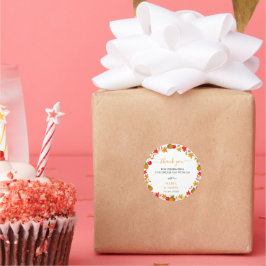 Boho Chic Fall bröllopsrunda Sticker Runt Klistermärke