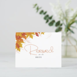 Boho Chic Fall Wedding Reserved Card Vykort