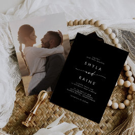 Boho Chic FÄRG EDITABLE Avslappnad Photo Bröllop Inbjudningar