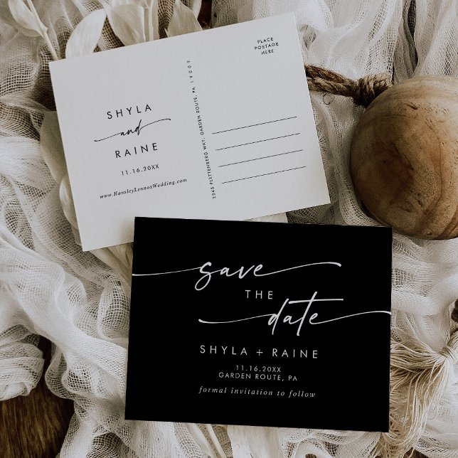 Boho Chic FÄRG EDITABLE Bröllop spara datum Inbjudan Vykort (Skapare uppladdad)