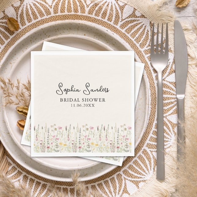 "Boho Chic Floral Bridal Shower  Pappersservett (Skapare uppladdad)
