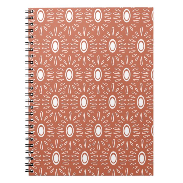 Boho Chic Flowers: Modern sömlös design Anteckningsbok (Framsidan)