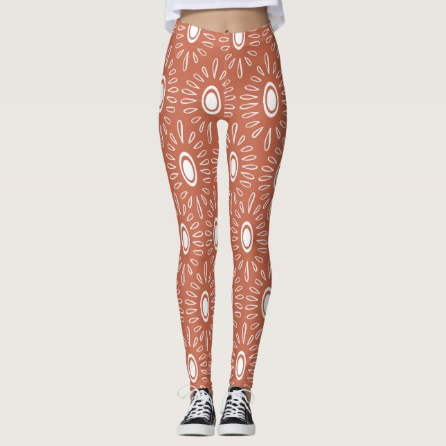 Boho Chic Flowers: Modern sömlös design Leggings (Framsida)