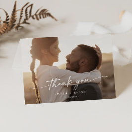 Boho Chic Foldat Bröllop Photo Tack Kort