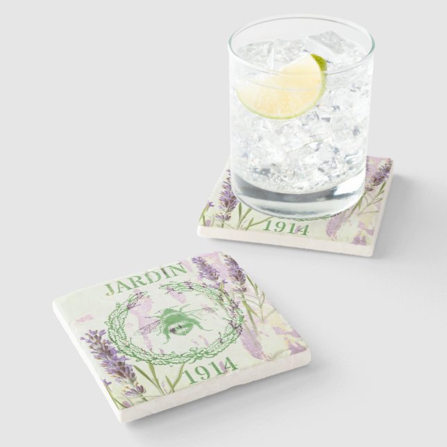 boho chic fransk land lavender vintage bi stenunderlägg (Sidan)