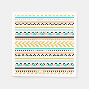 Boho Chic Geometric Aztec Inspired Mönster Pappersservett