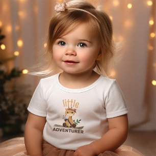 Boho Chic Giraffe Quote Little Adventurer T Shirt