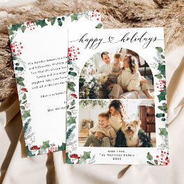 Boho Chic Glad Jul Foto Kort med Meddelande