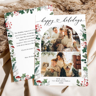 Boho Chic Glad Jul Foto Kort med Meddelande