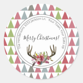 Boho Chic God jul Kuvert Seal Runt Klistermärke