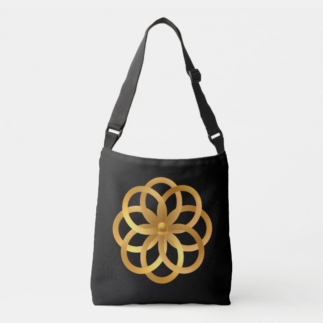 Boho Chic Golden Mandala Axelväska (Framsida)