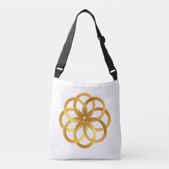 Boho Chic Golden Mandala Axelväska (Framsida)