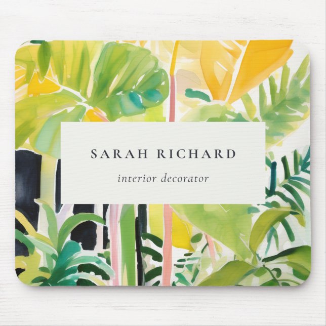 Boho Chic Green Tropical Leafy Foliage Botanical Musmatta (Framsidan)