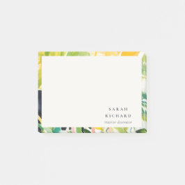 Boho Chic Green Tropical Leafy Foliage Botanical Post-it Block