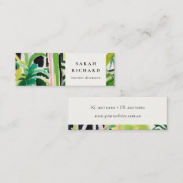 Boho Chic Grön Tropisk Lövrik Botanisk Mini Visitkort