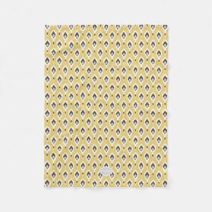 Boho chic gul ikat tribal mönster monogram fleecefilt