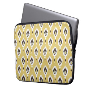 Boho chic gul ikat tribal mönster monogram laptop sleeve