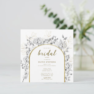 Boho Chic Guld Arch Modern Blommigt Möhippa Inbjudningar