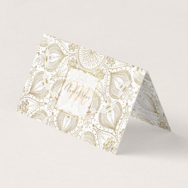 Boho Chic guld mandala-design Visitkort (Framsida)