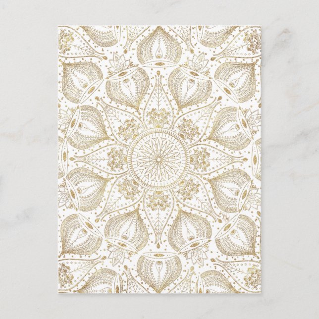 Boho Chic guld mandala-design Vykort (Framsida)