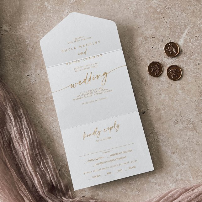 Boho Chic Guld och White Meal Choice OSA Bröllop (Skapare uppladdad)