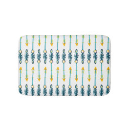 boho chic gult blå pilar bad mat badrumsmatta