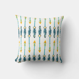 boho chic gult blå pilar kudde
