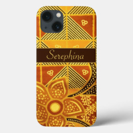 Boho Chic Gult Flower Mönster Fodral-Mate