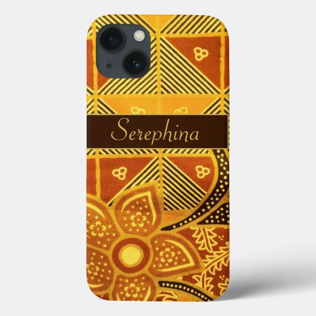 Boho Chic Gult Flower Mönster Fodral-Mate (Baksida)