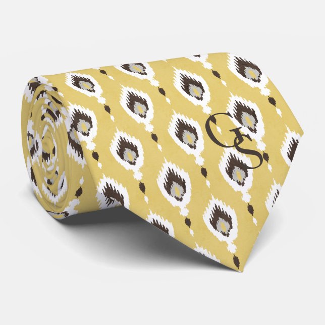Boho chic gult ikat tribal mönster monogram slips (Rullad)
