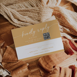 Boho Chic Gult Marigold Mail In och QR-kod OSA Kort
