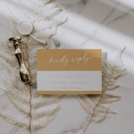 Boho Chic Gult Marigold Simple Bröllop OSA Kort