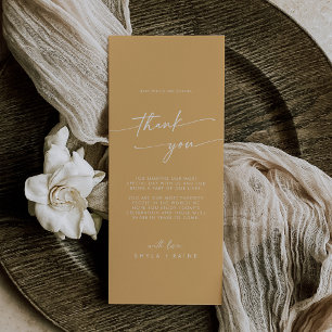 Boho Chic Gult Marigold Tack Place Card Meny