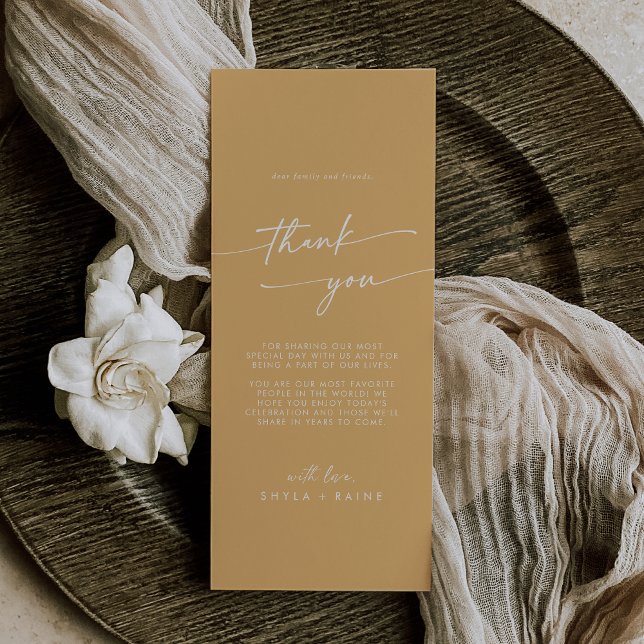 Boho Chic Gult Marigold Tack Place Card Meny (Skapare uppladdad)