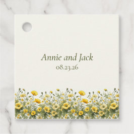 Boho Chic Gult Wildblommor, Olive Gåvor Etiketter