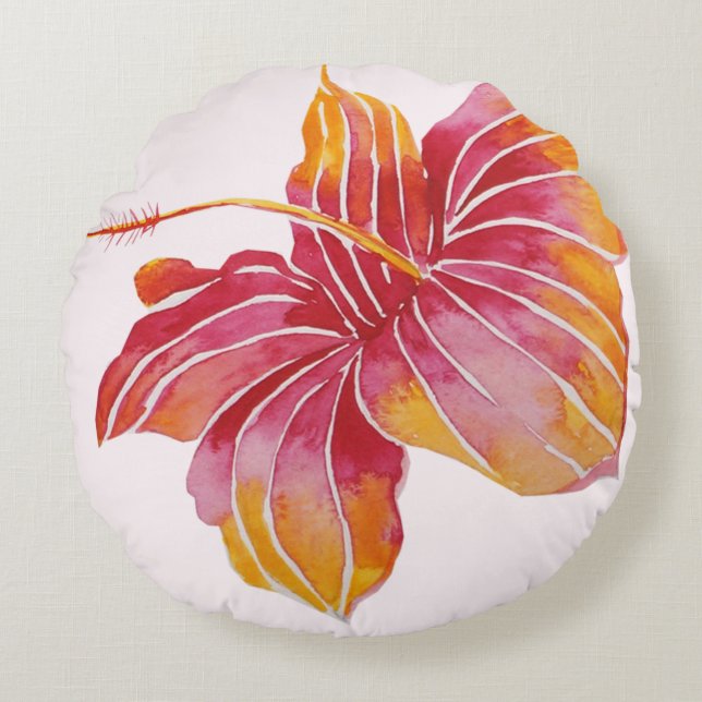 Boho Chic Hawaiian Flower Cotton Dekorativ kudde (Framsidan)