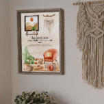Boho Chic Home Scene Bohemian Definition Poster<br><div class="desc">Bohemisk hemdekorscen med en modern barnstol i mitten av århundradet med kuddar och tofflor,  några växter och ett matta med bild på väggen och en makramehängning. Denna bohos-chic-utformning omfattar definitionen av bohemi. Sammansatt design efter Helgdag Hearts-design.</div>