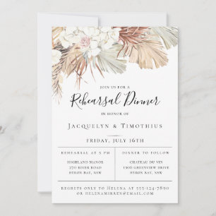 Boho-Chic Jungle Botanical Rehearsal Dinner Inbjud Meddelande
